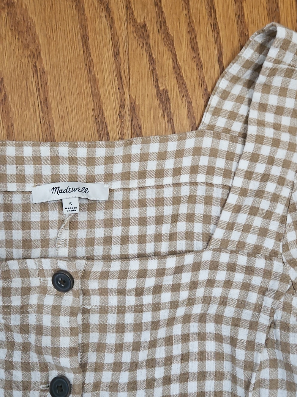 Madewell Gingham Jacquard Square-Neck Puff-Sleeve Top - Picture 5 of 9